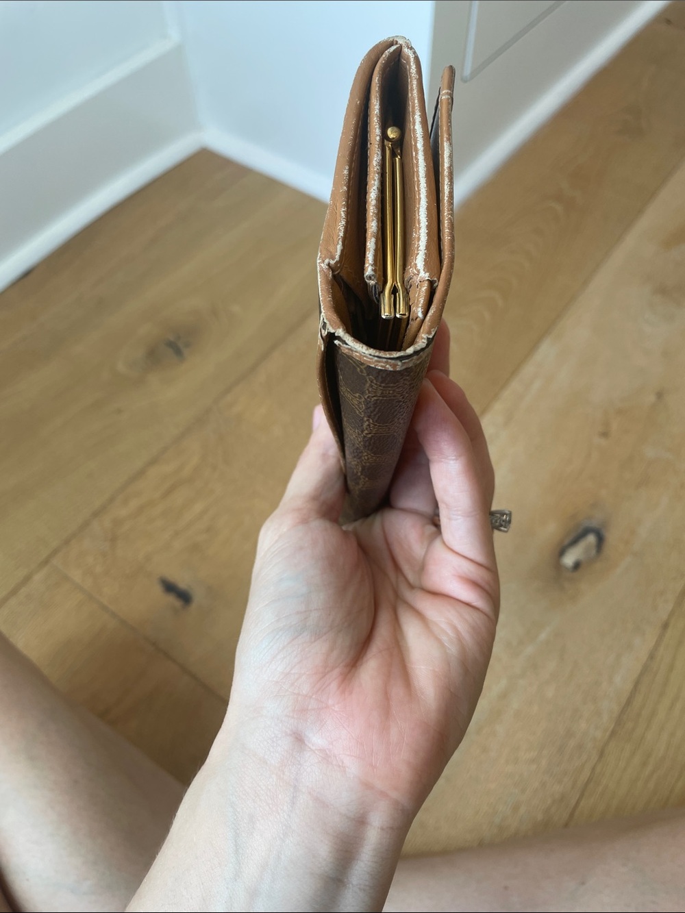 Celine Brown and Tan Triomphe Continental Wallet - Picture 7 of 16